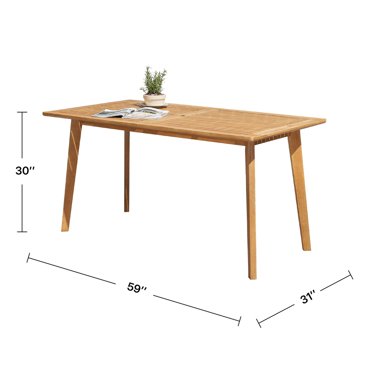 Mauricio - 7 Piece Dining Set With Stacking Chair - Natural / Light Brown