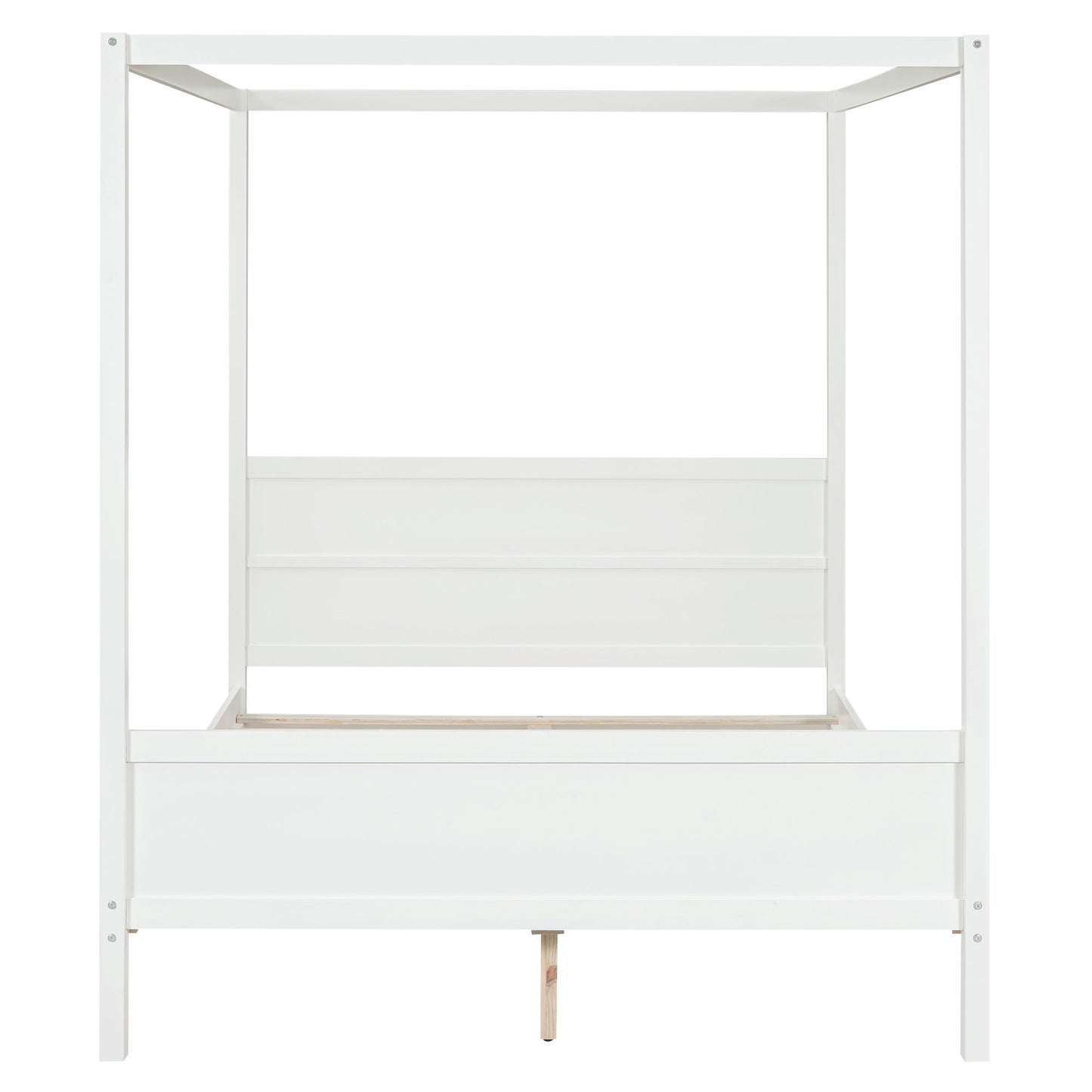 Canopy Platform Bed With Headboard And Footboard, Slat Support Leg