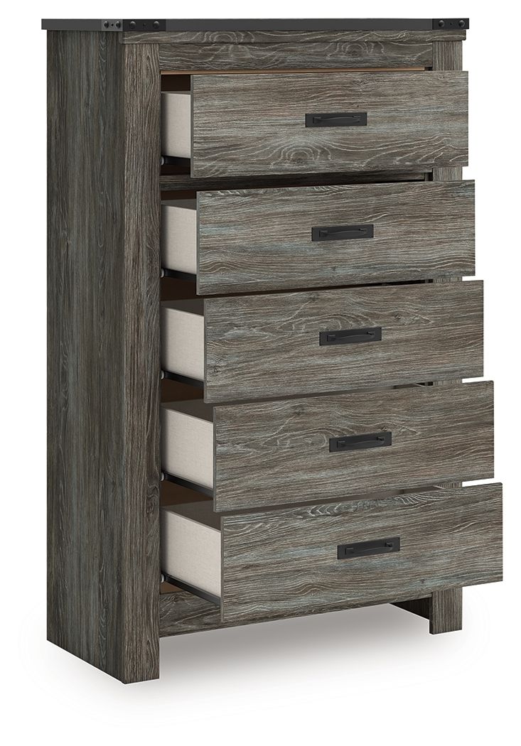 Frandern - Gray - Five Drawer Chest