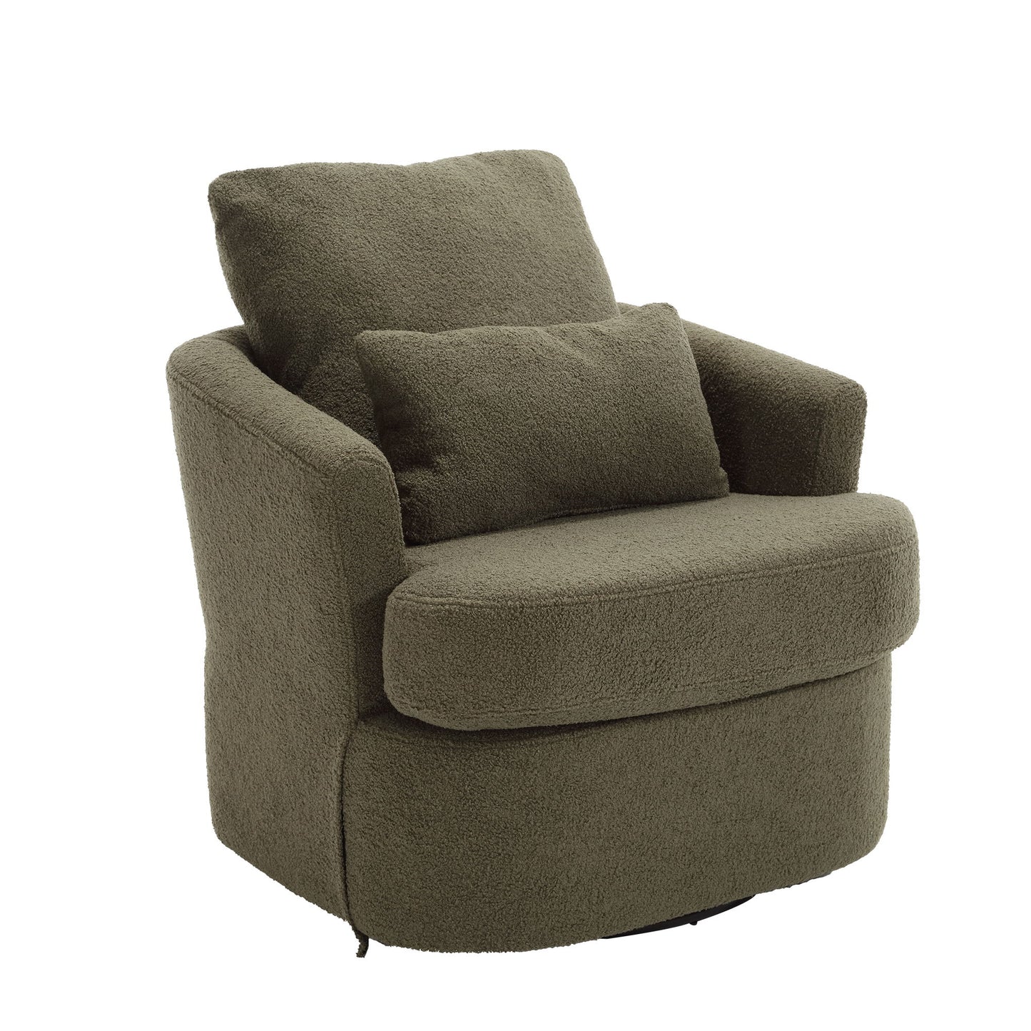 Modern Barrel Comfy Round Accent Sofa Chair, 360 Degree Swivel