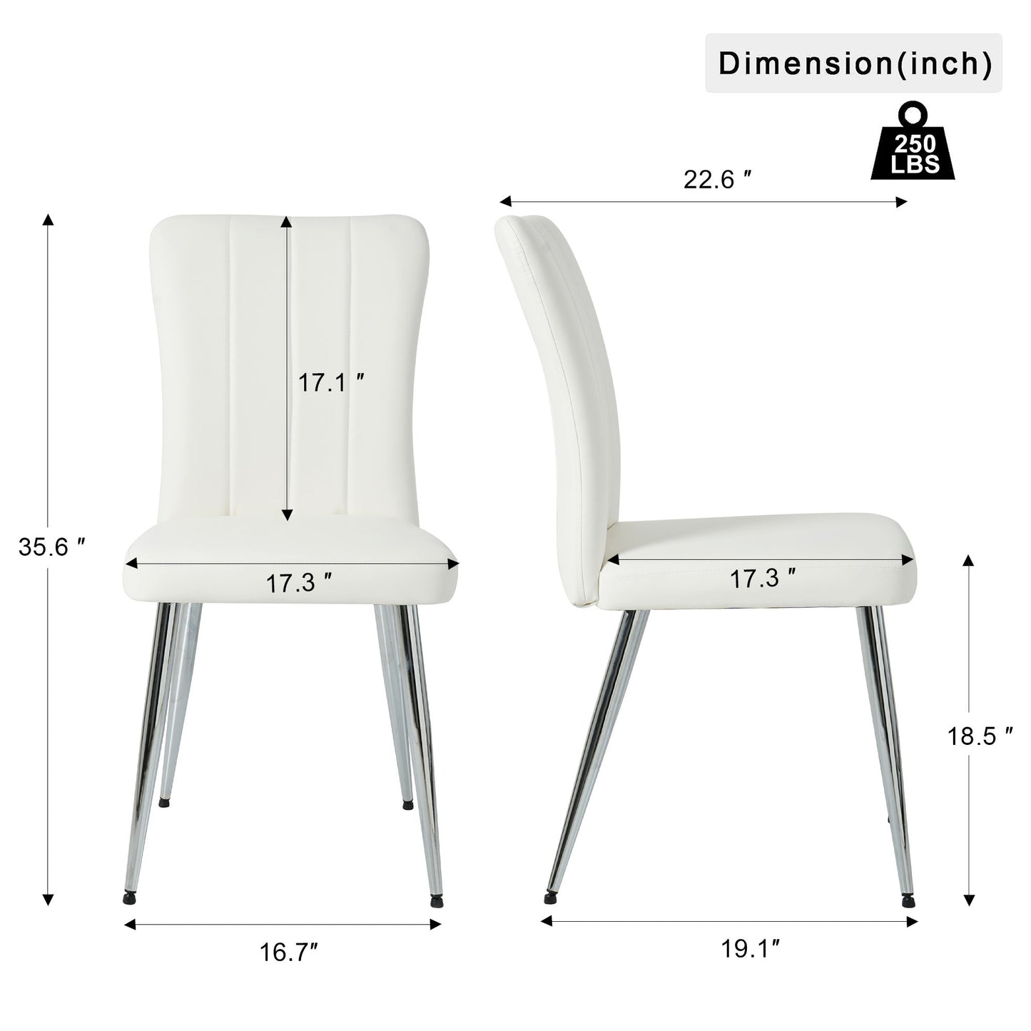 Modern Dining Chair With Electroplated Metal Legs (Set of 4)
