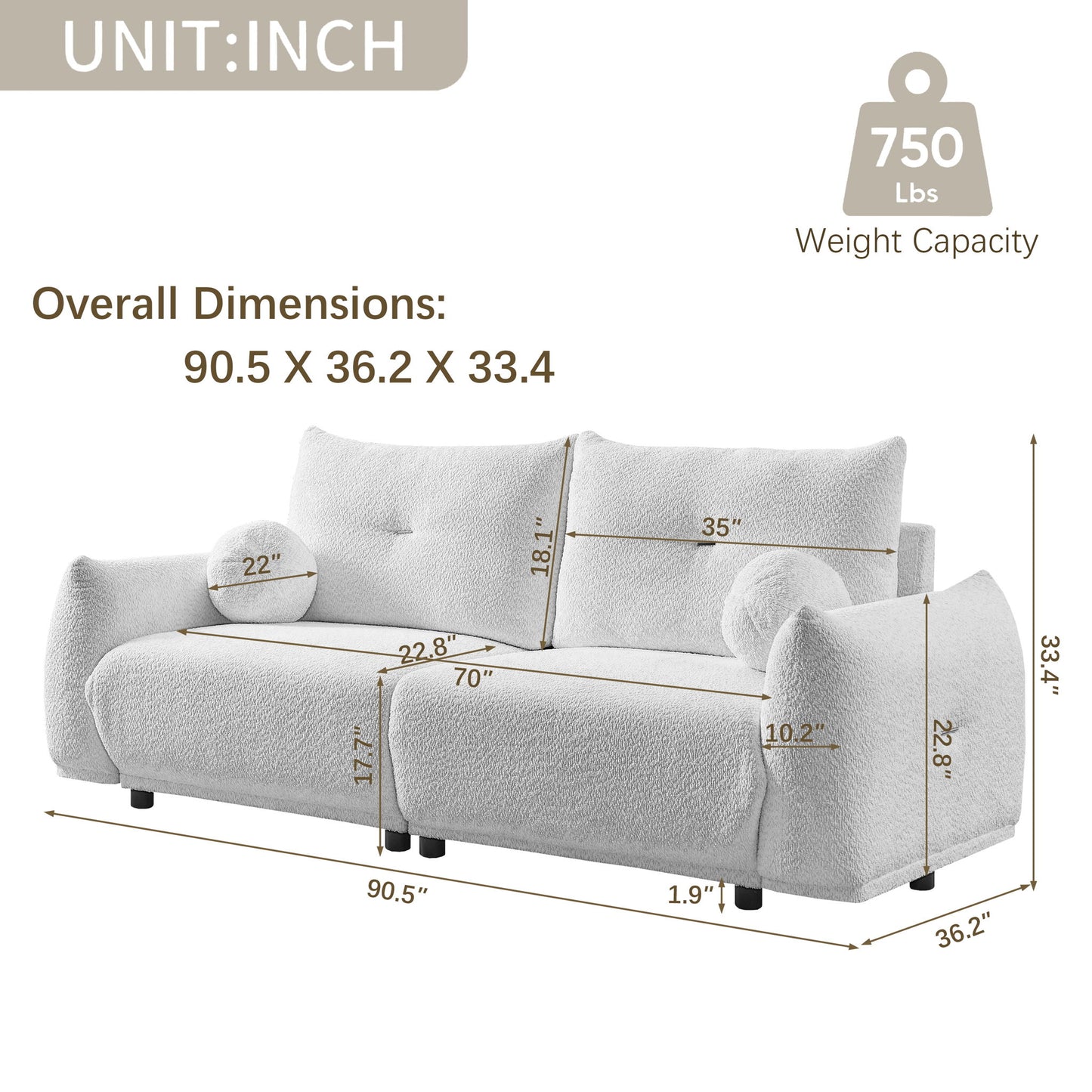 2 Seater Cushion Comfortable Sofas With 2 Cushions And 2 Ball Pillows