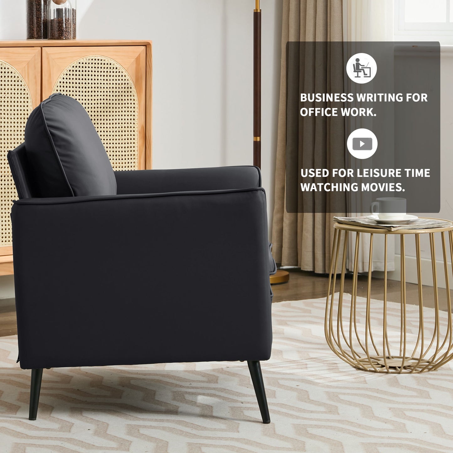 Nordic Retro Light Luxury Upholstered Sofa Chair