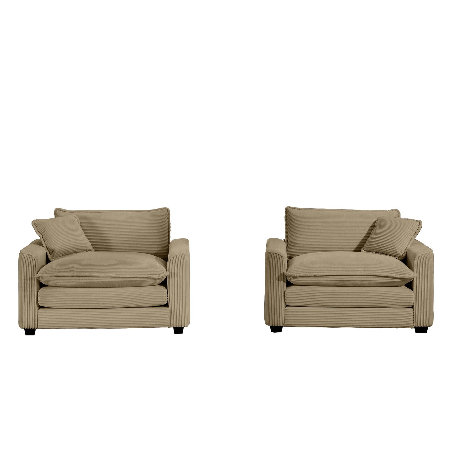 Modern Classic Corduroy Fabric Single Chair Deep Seat Sofa With Pillow