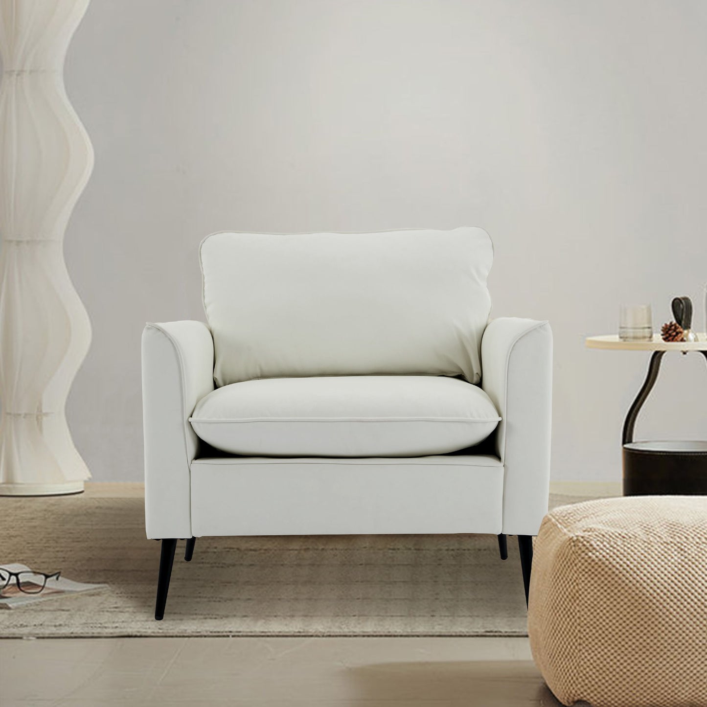 Nordic Retro Light Luxury Upholstered Sofa Chair