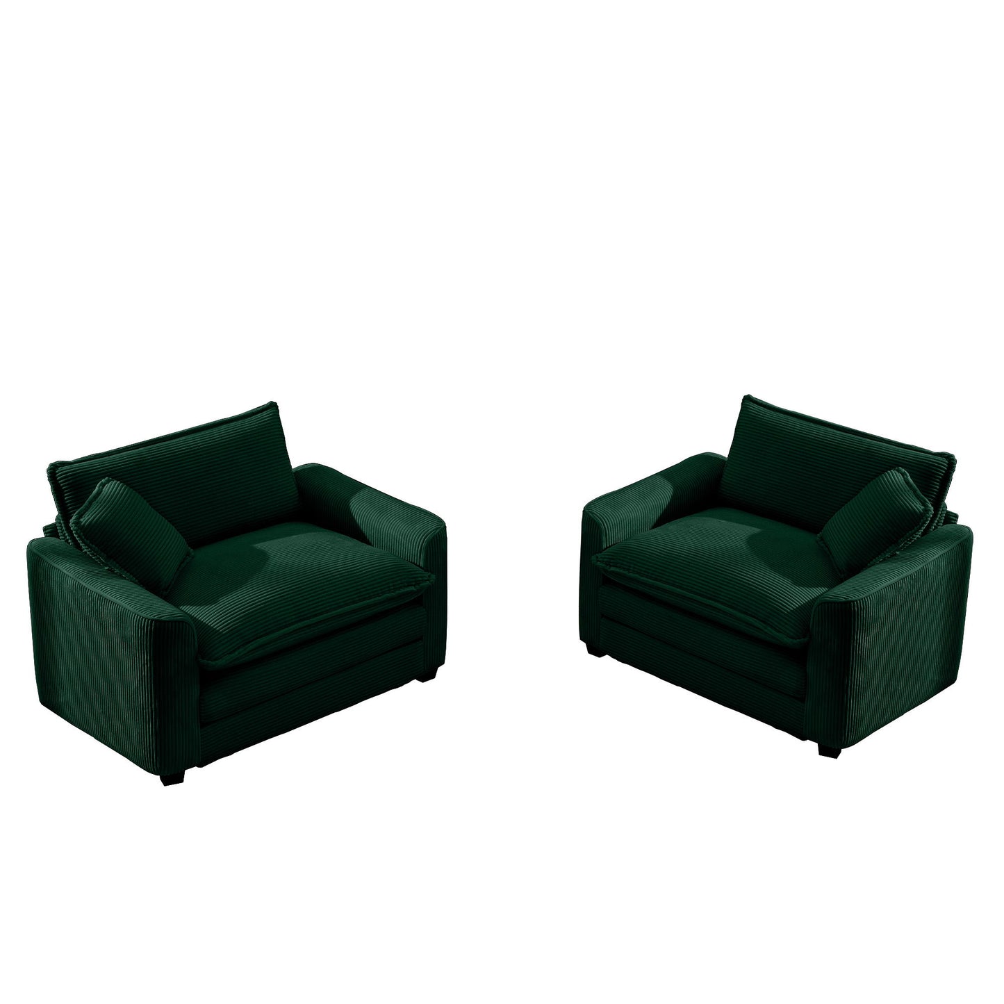 Modern Classic Corduroy Fabric Single Chair Deep Seat Sofa With Pillow