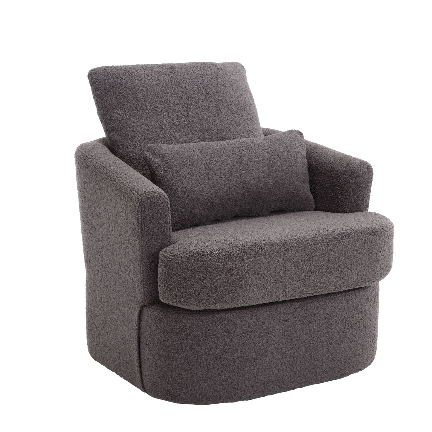 Modern Barrel Comfy Round Accent Sofa Chair, 360 Degree Swivel