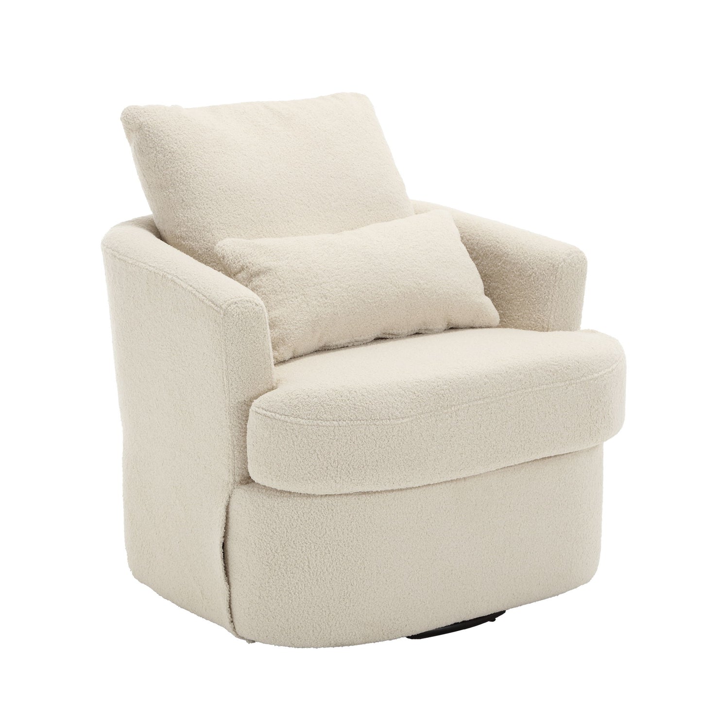 Modern Barrel Comfy Round Accent Sofa Chair, 360 Degree Swivel
