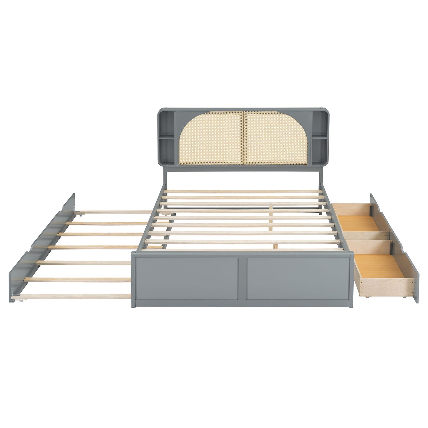 Headboard Bed With 2 Drawers And Trundle