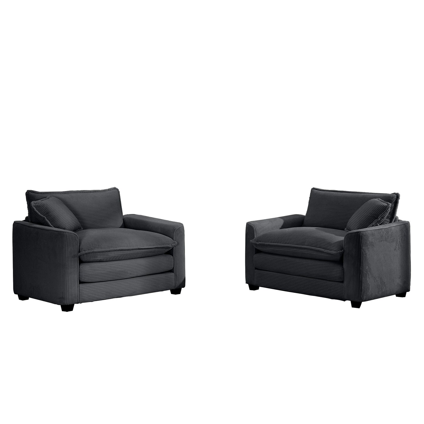 Modern Classic Corduroy Fabric Single Chair Deep Seat Sofa With Pillow