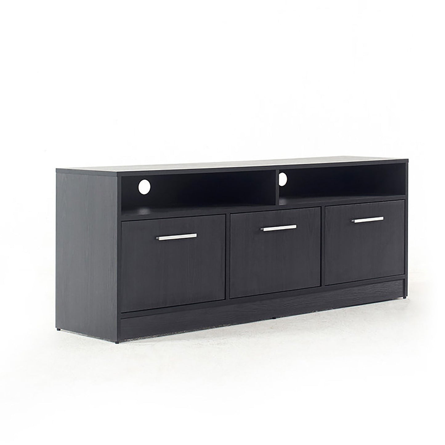 Holland - Contemporary TV Stand With 3 Soft Closing Doors - Dark Gray