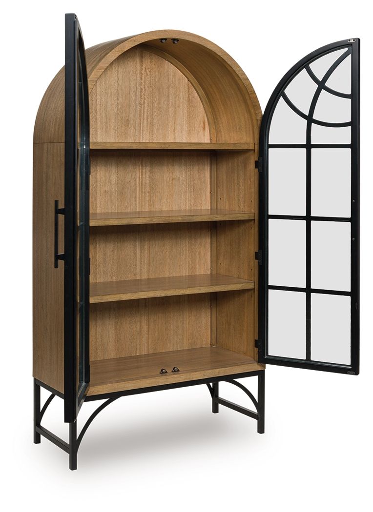 Gwenwich - Natural / Black - Accent Cabinet