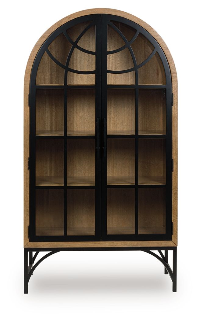 Gwenwich - Natural / Black - Accent Cabinet