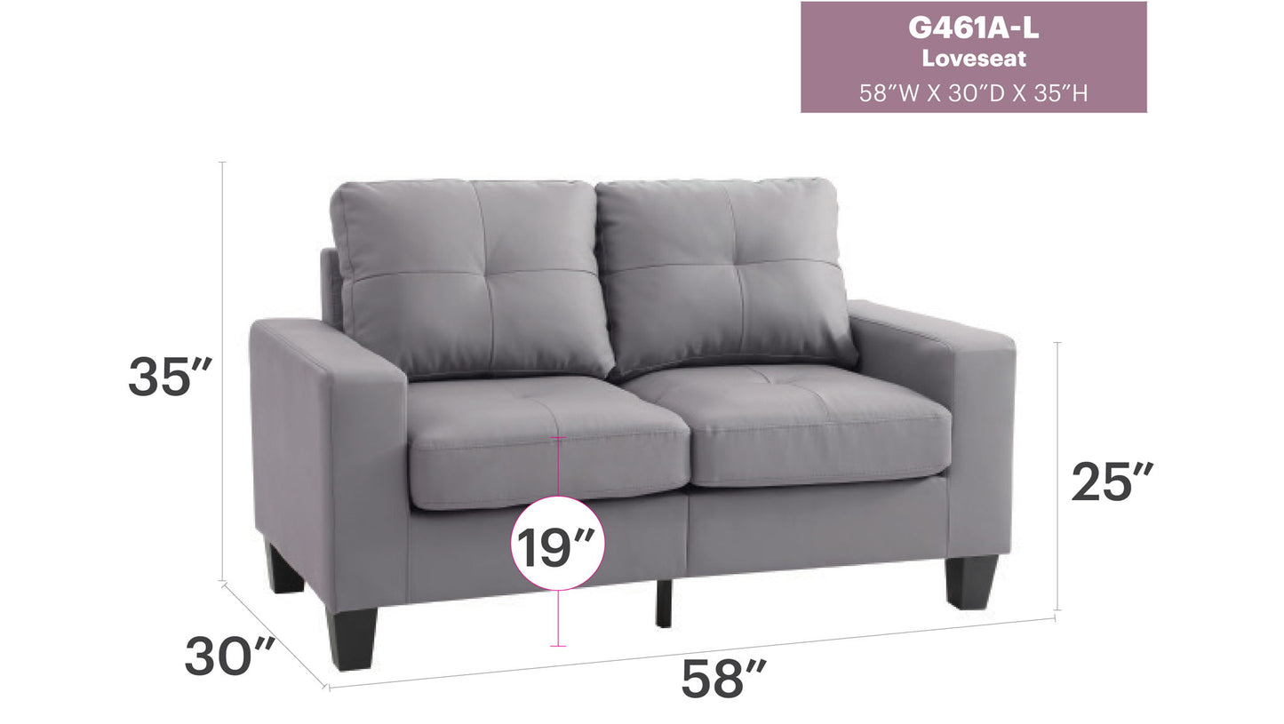 Upholstered Track Arm Loveseat For Cozy Spaces