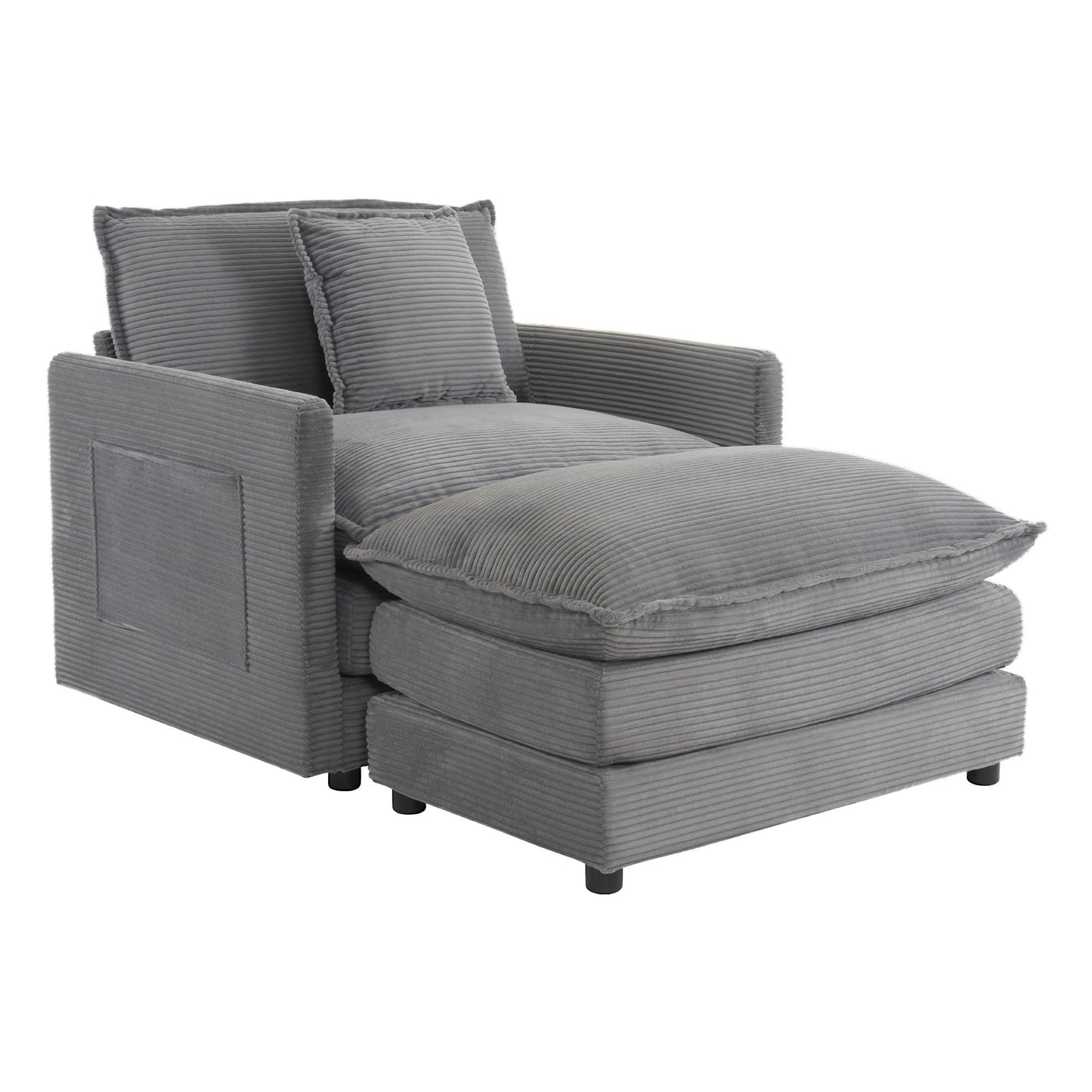 Modern Modular Sofa With Side Storage Pockets For Living Room
