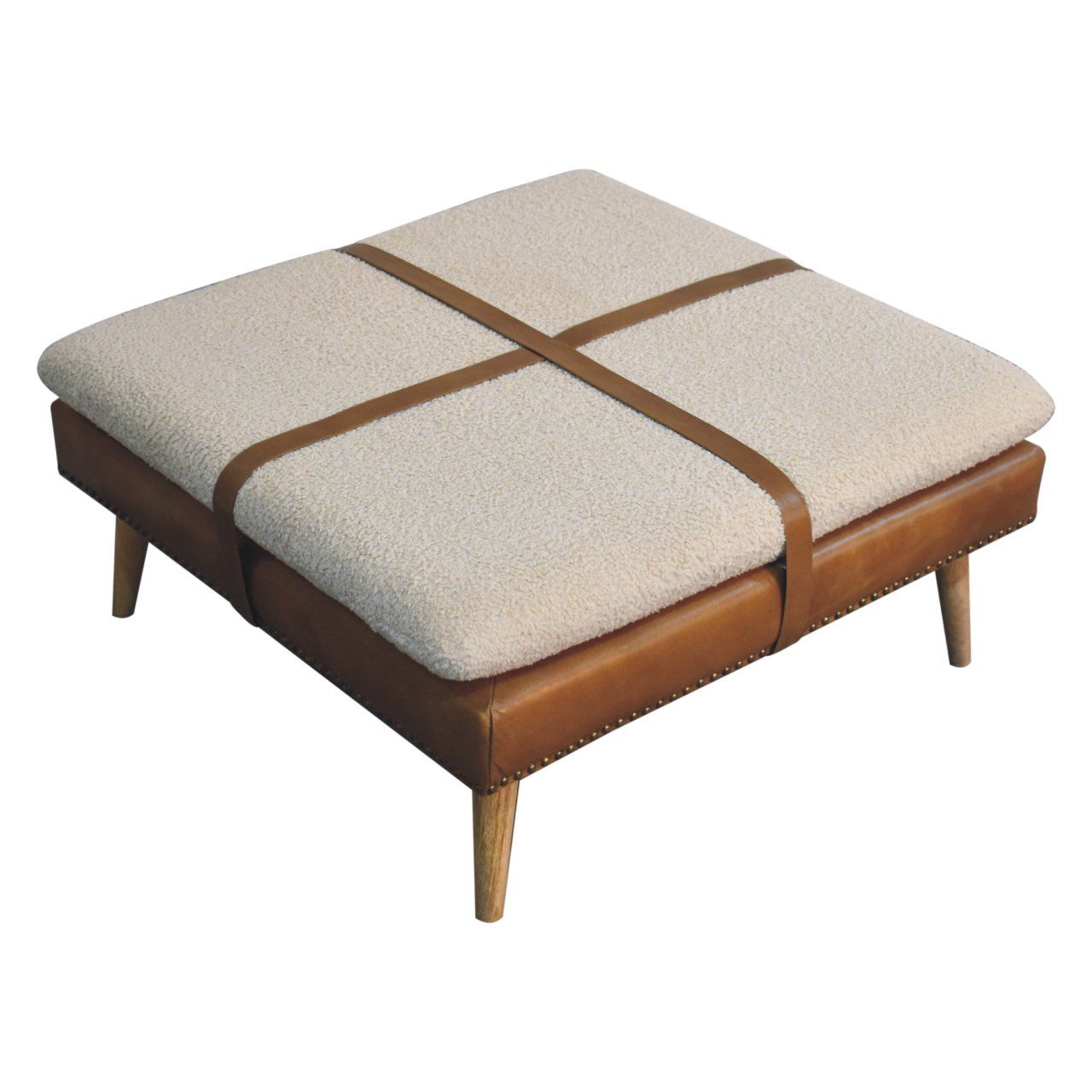 Buffalo - Large Square Footstool - Brown