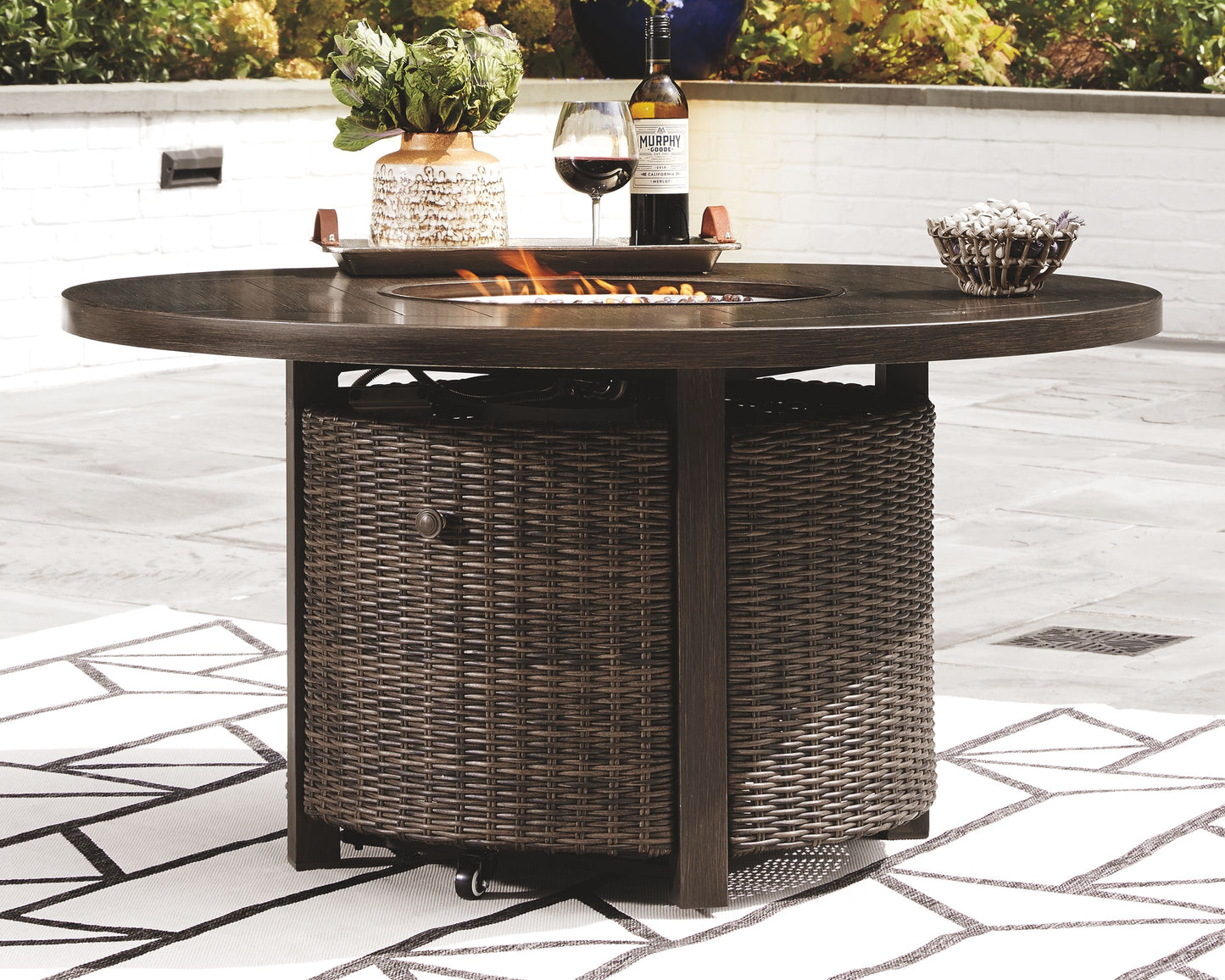 Paradise Trail - Medium Brown - Round Fire Pit Table