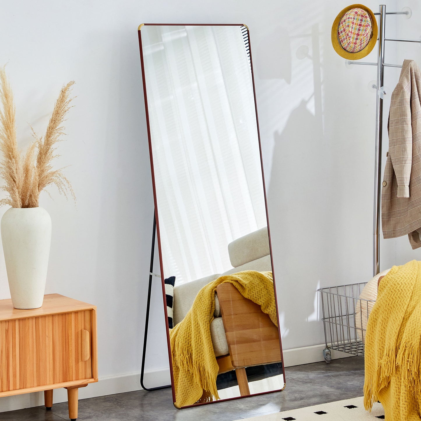 4th Generation Floor Standing, Full Length Mirror, Wall Mounted Glass - Transparent