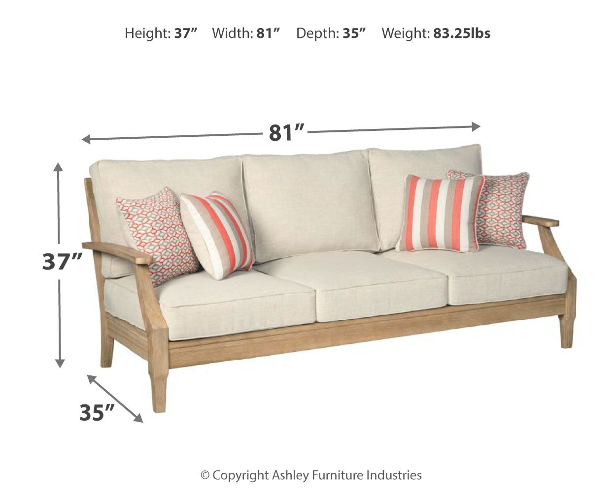 Clare View - Beige - Sofa with Cushion