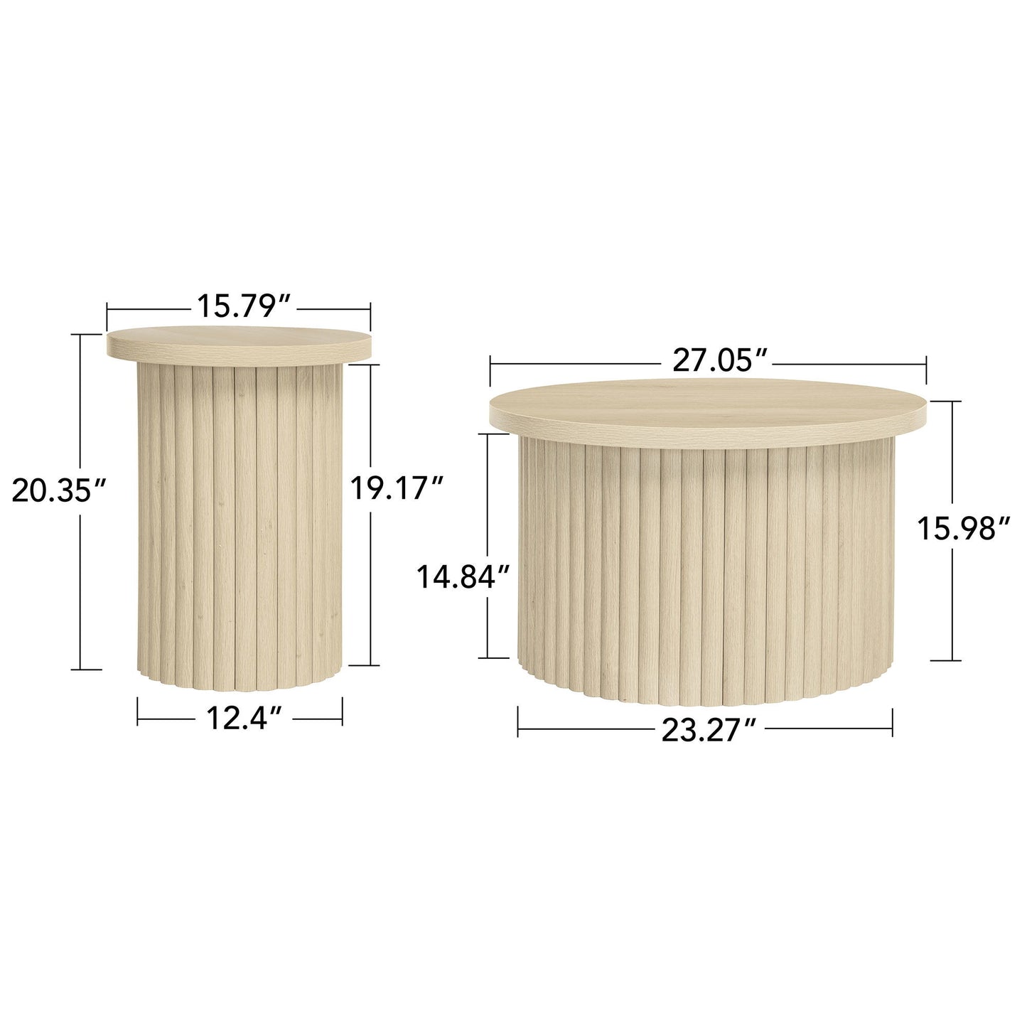 Modern Round Coffee Table And Side Table (Set of 2)