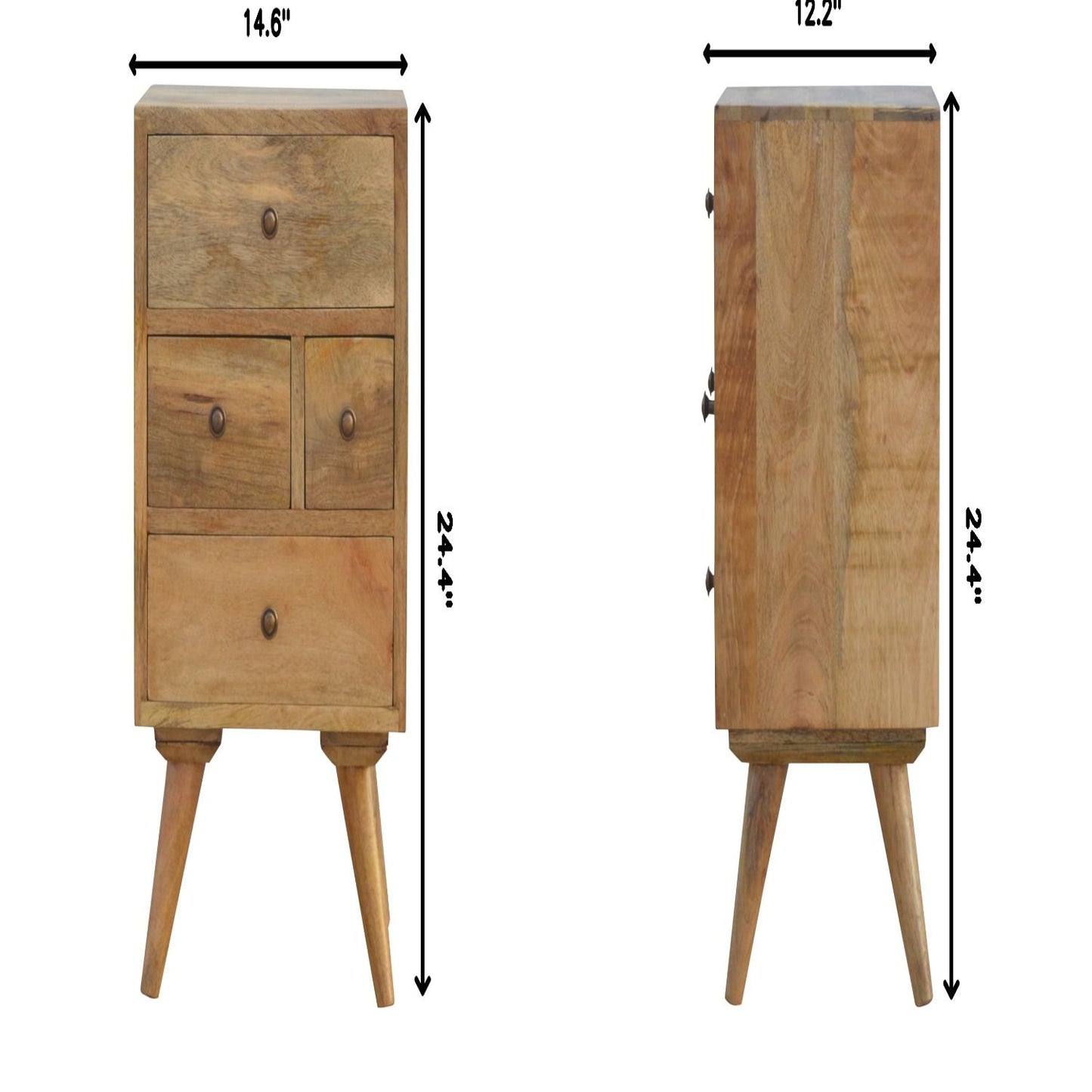 4 Drawer Multi Nightstand - Oak