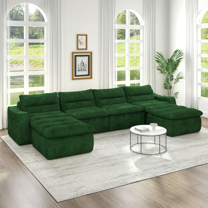Modern L Shaped Modular Beanbag Sofa, Comfortable Lazy Style, Compression Sponge And Cloth