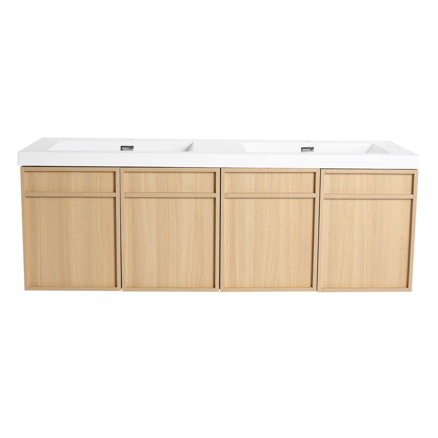 Wall-Mounted Bathroom Vanity With Resin Sink And Soft Closing Doors