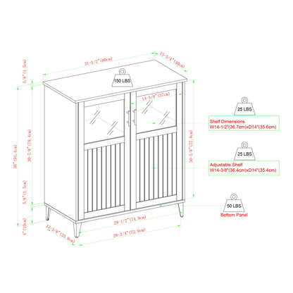 Modern Grooved Door Accent Cabinet