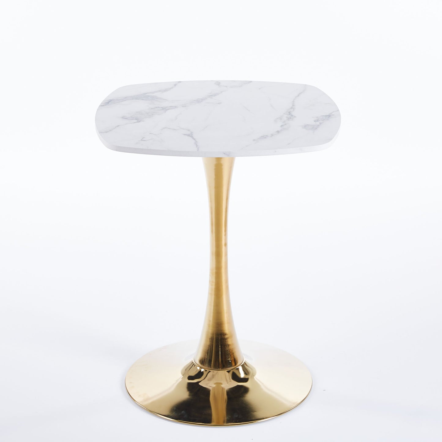 Square Tulip Dining Table For 2 - 4 People - Golden / White