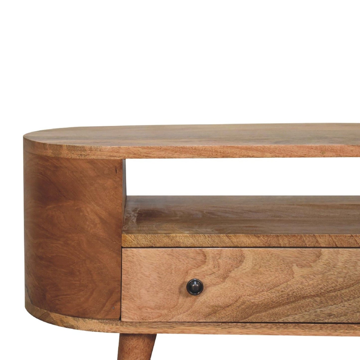 Mini Rounded Entertainment Unit - Oak