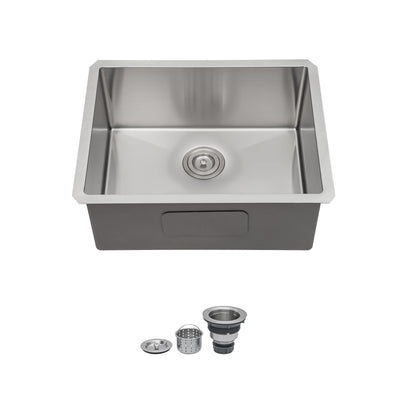 Undermount Stainless Steel Kitchen Sink, Deep Single Bowl Basin