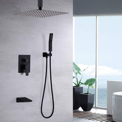 Wall Mount Shower System With High Pressure 10" Shower Head And Handheld
