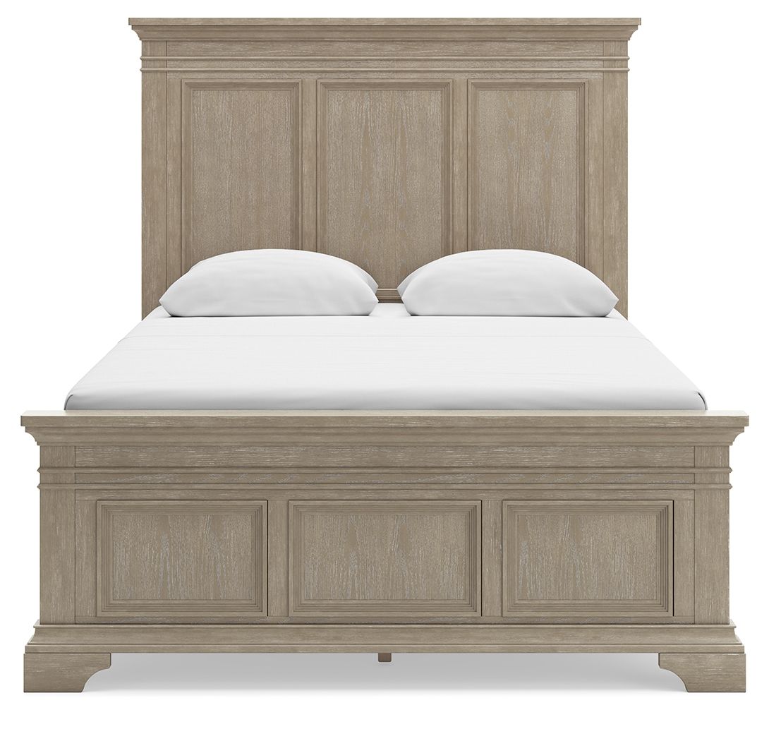 Vallardia - Queen Panel Bed - Light Grayish Brown