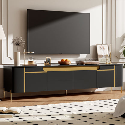 TV Stand For TVs Up To 80" With 4 Drawers And 2 Spacious Cabinets