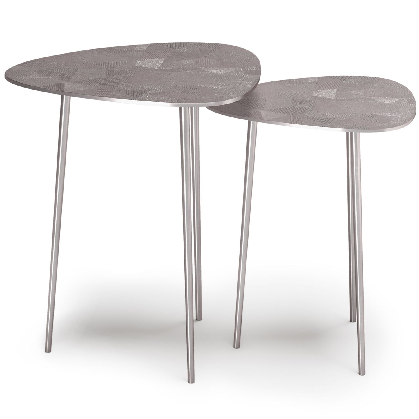 Shelton - 2 Piece Metal Nesting Table - Nickel