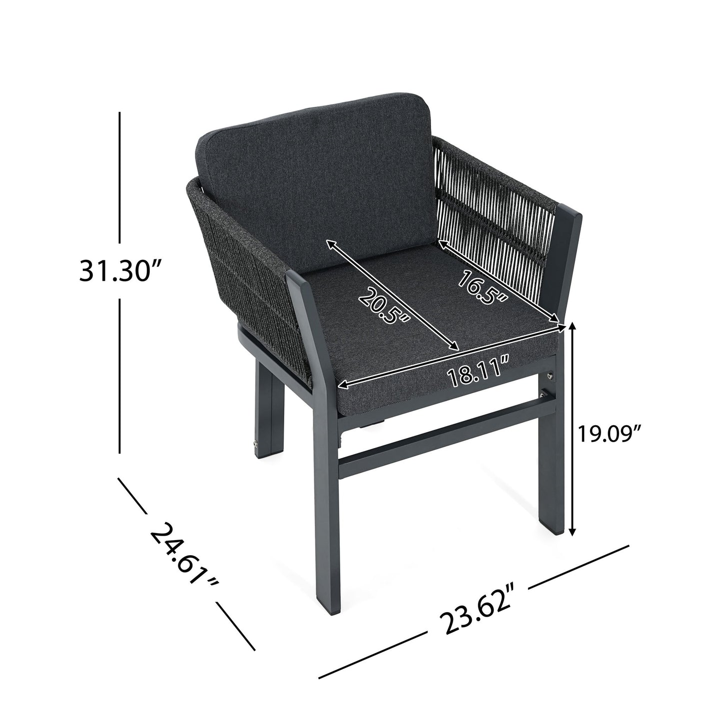 Outdoor Dining Chair, All-Weather Patio Seating For Backyard (Set of 2)
