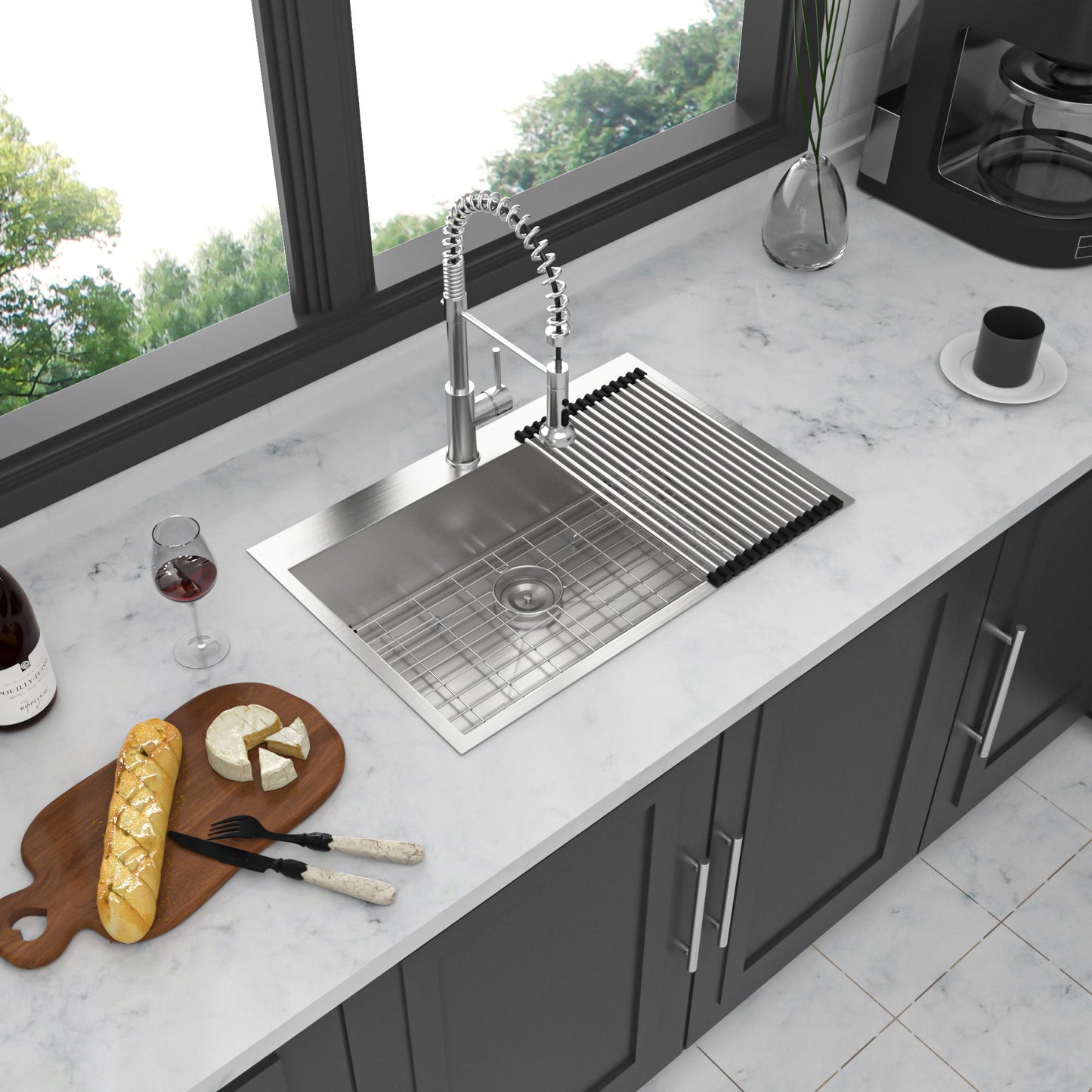 Stainless Steel Drop In Kitchen Sink, Topmount