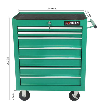 7 Drawers Multifunctional Tool Cart With Swivel Wheels