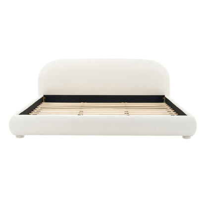 Upholstered Simple Modern Bedroom Bed With Curved Headboard