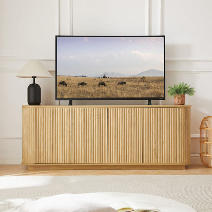 Contemporary Sideboard Storage Cabinet TV Stand With Wave Pattern