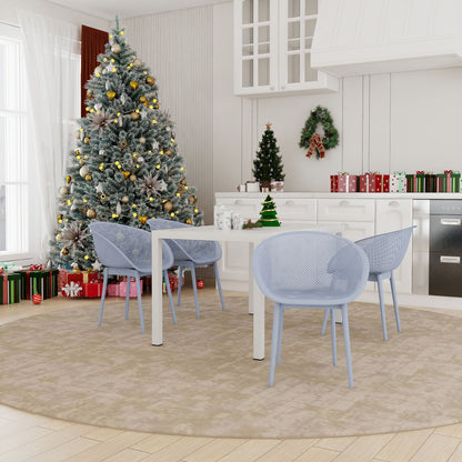 4 Pack Lounge Chair Set With Long Table