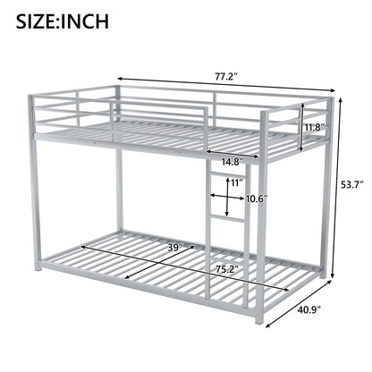 Metal Bunk Bed, Low Bunk Bed With Ladder