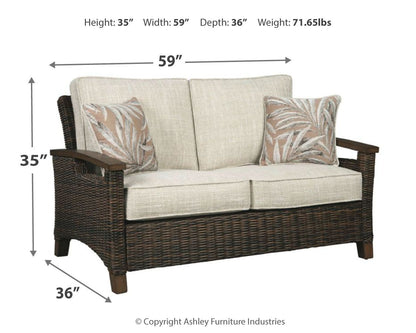 Paradise Trail - Medium Brown - Loveseat w/Cushion