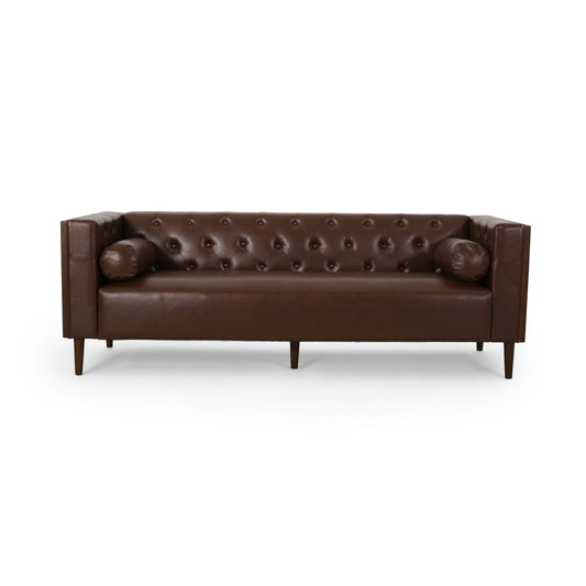 Contemporary 3 Seater Sofa With Tufted Design