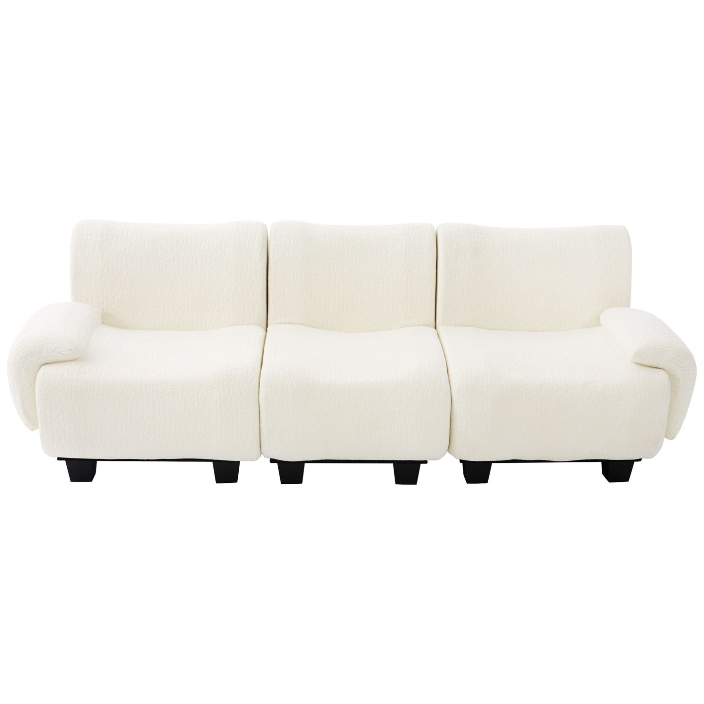 3 Seater Sofa Couch With Curved Armrests