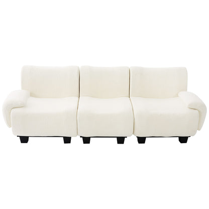 3 Seater Sofa Couch With Curved Armrests
