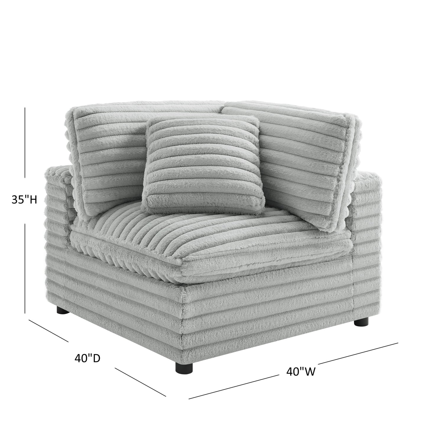 Jenny - Corner Accent Chair - Gray