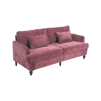 Mid Century Modern Chenille Fabric Loveseat Sofa, 2 Seat Upholstered Couch