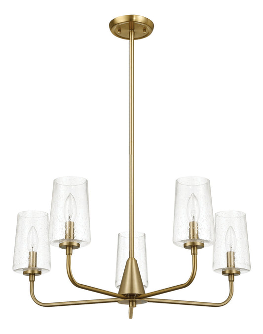 Dazzle - 5 Lights Chandelier With Clear Seeded Satin - Antique Brass / Clear / Gold