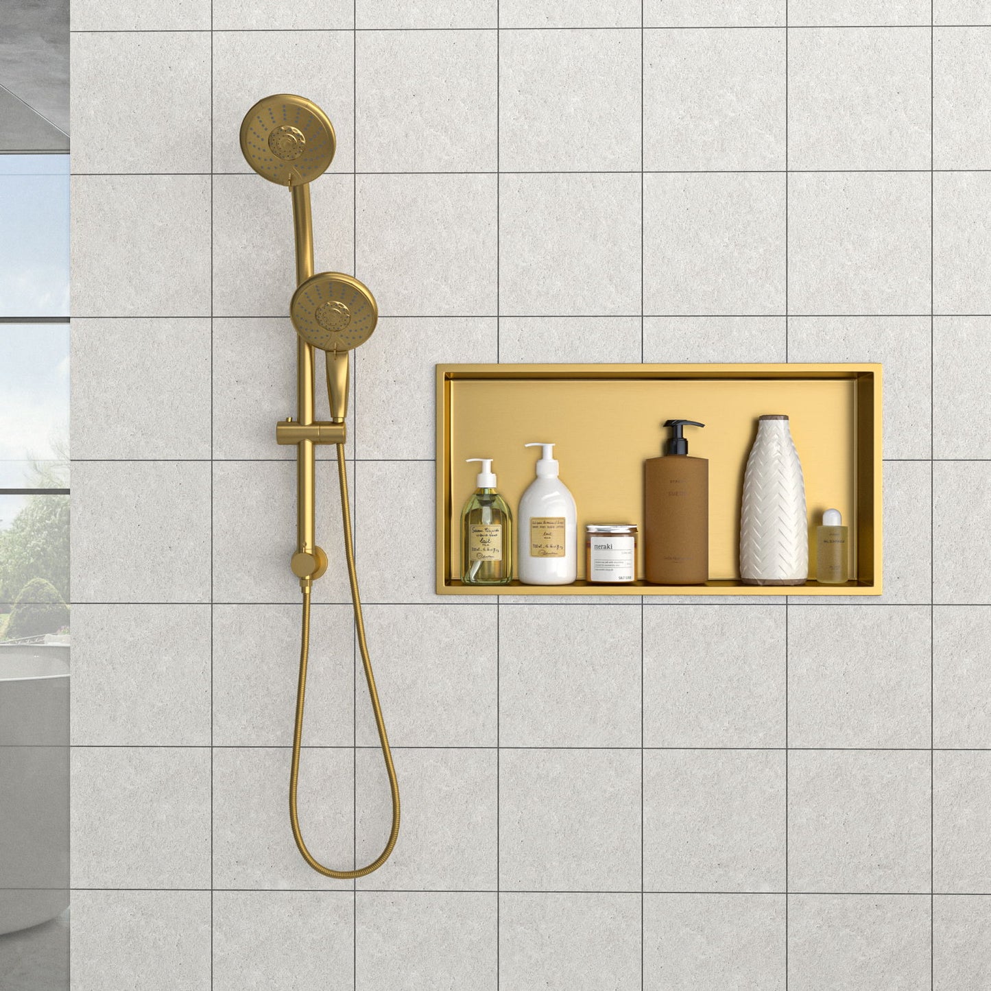 Stainless Steel Shower Niche With Seamless Design For Bathroom Storage